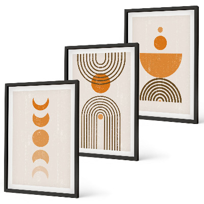 Tavelset ovanför soffa Boho minimalistiska dekorationer