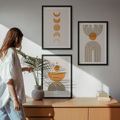 Tavelset ovanför soffa Boho minimalistiska dekorationer