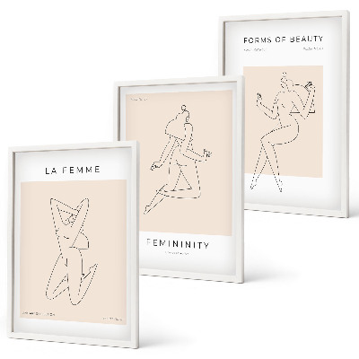 Tavelpaket med ramar Kvinnors silhuetter minimalism poster