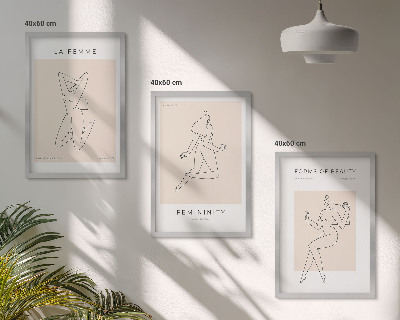 Tavelpaket med ramar Kvinnors silhuetter minimalism poster