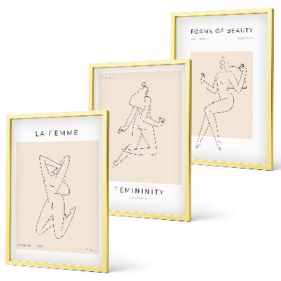 Tavelpaket med ramar Kvinnors silhuetter minimalism poster