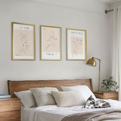 Tavelpaket med ramar Kvinnors silhuetter minimalism poster