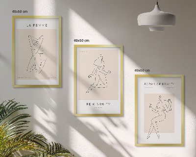Tavelpaket med ramar Kvinnors silhuetter minimalism poster