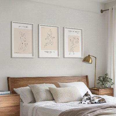 Tavelpaket med ramar Kvinnors silhuetter minimalism poster
