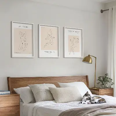Poster med minimalistiska kvinnosilhuetter tavelset med ramar