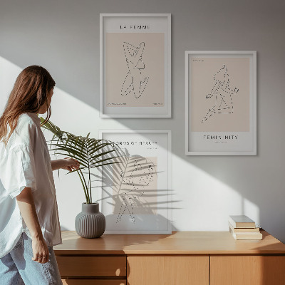 Tavelpaket med ramar Kvinnors silhuetter minimalism poster