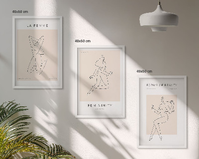 Tavelpaket med ramar Kvinnors silhuetter minimalism poster