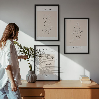 Tavelpaket med ramar Kvinnors silhuetter minimalism poster