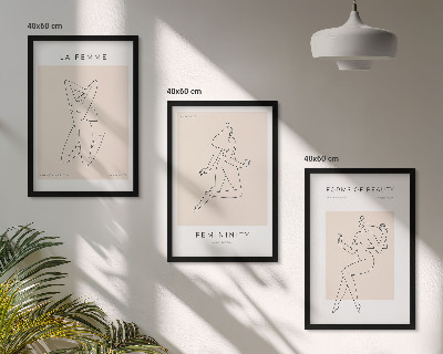 Tavelpaket med ramar Kvinnors silhuetter minimalism poster