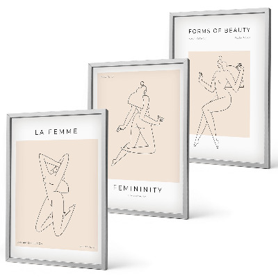 Tavelpaket med ramar Kvinnors silhuetter minimalism poster