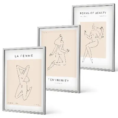 Poster med minimalistiska kvinnosilhuetter tavelset med ramar