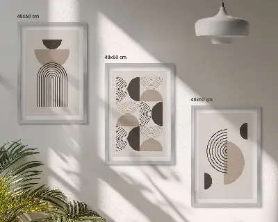 Abstrakta minimalistiska mönster tavelset för vägg ovanför soffa