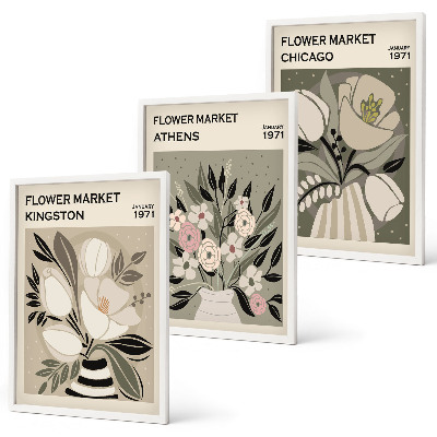 Tavelpaket med ramar Retro blomsterarrangemang