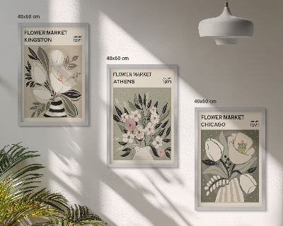 Tavelpaket med ramar Retro blomsterarrangemang