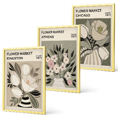 Tavelpaket med ramar Retro blomsterarrangemang