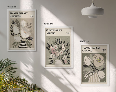 Tavelpaket med ramar Retro blomsterarrangemang