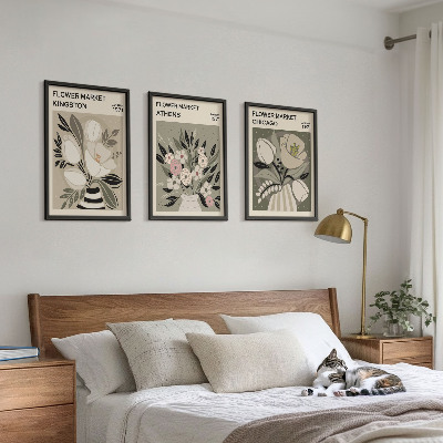Tavelpaket med ramar Retro blomsterarrangemang