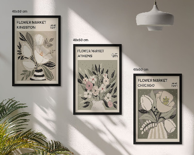 Tavelpaket med ramar Retro blomsterarrangemang