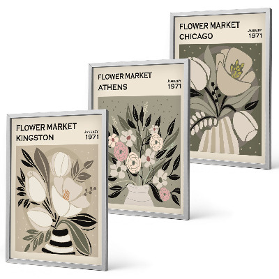Tavelpaket med ramar Retro blomsterarrangemang