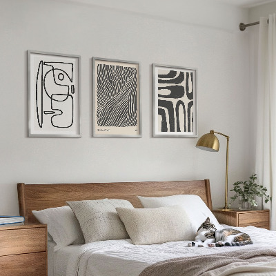 Tavelpaket med ramar Abstrakta mönster linjer texturer