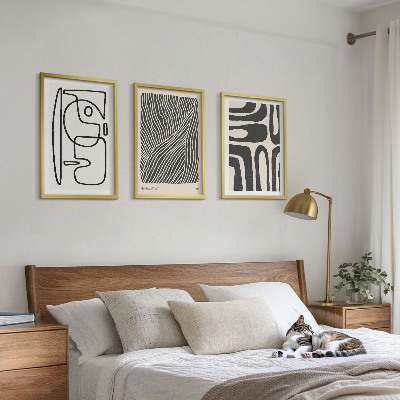 Tavelpaket med ramar Abstrakta mönster linjer texturer