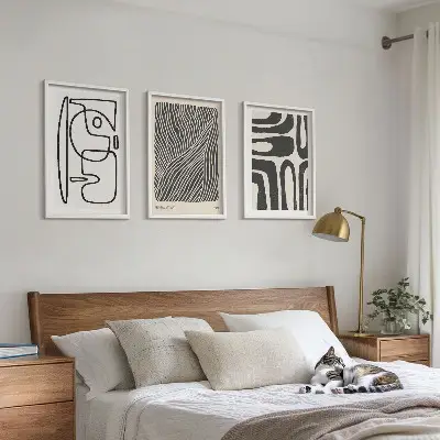 Tavelset med ramar abstrakta linjemönster och texturer