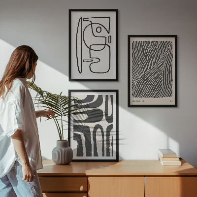 Tavelpaket med ramar Abstrakta mönster linjer texturer