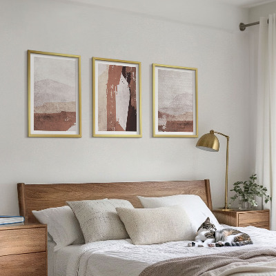 Tavelpaket med ramar Bruna beige abstrakta mönster
