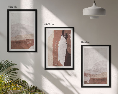 Tavelpaket med ramar Bruna beige abstrakta mönster