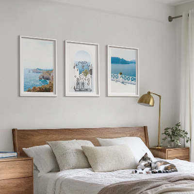 Tavelset ovanför soffa Greklands havsarkitektur