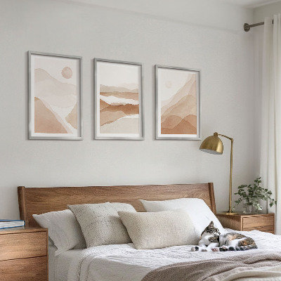 Tavelset ovanför soffa Abstrakta bruna landskap