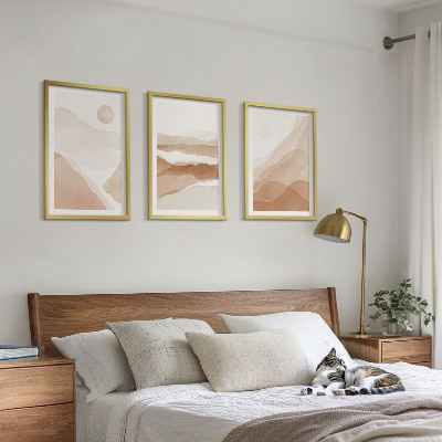 Tavelset ovanför soffa Abstrakta bruna landskap