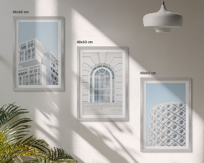 Tavelset ovanför soffa Modern arkitekturgeometri