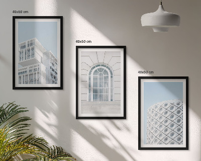 Tavelset ovanför soffa Modern arkitekturgeometri