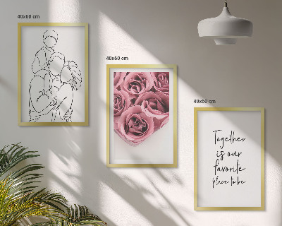 Tavelpaket med ramar Familjens linjekonstrosbuketter