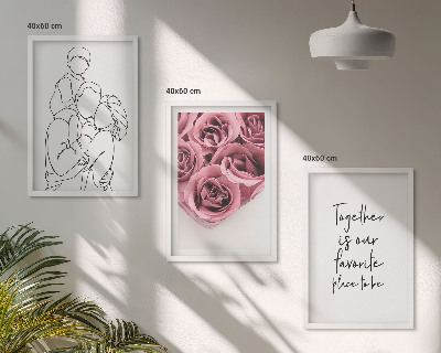 Tavelpaket med ramar Familjens linjekonstrosbuketter