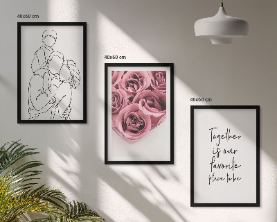 Tavelpaket med ramar Familjens linjekonstrosbuketter
