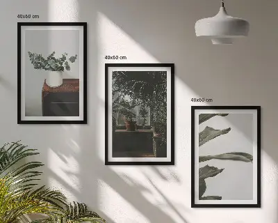 Rustika krukväxter tavelpaket med ramar