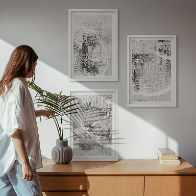 Tavelset ovanför soffa Grå träådringsmönster