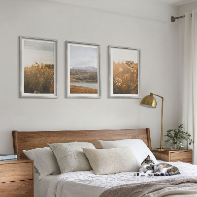 Tavelpaket med ramar Landskap ängar berg sjö