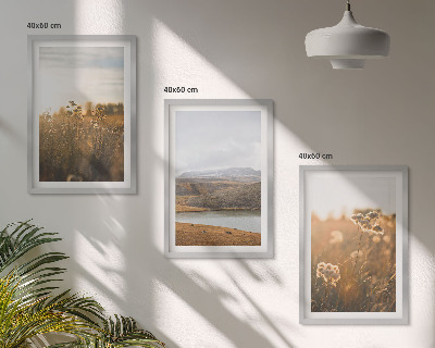 Tavelpaket med ramar Landskap ängar berg sjö