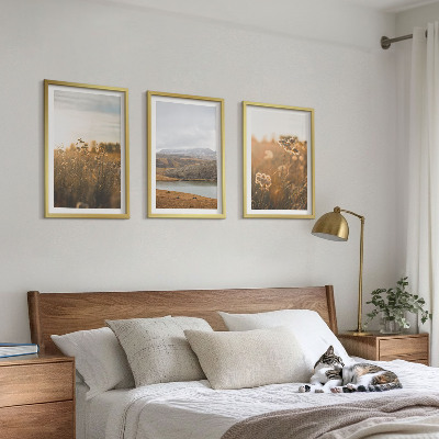 Tavelpaket med ramar Landskap ängar berg sjö