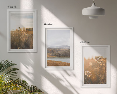 Tavelpaket med ramar Landskap ängar berg sjö