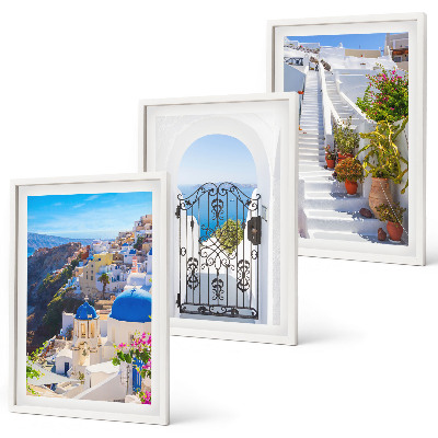 Tavelset ovanför soffa Santorini-arkitekturen i Oia