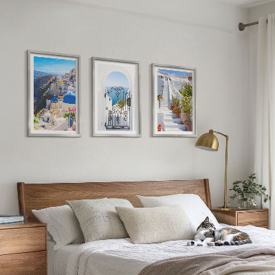 Tavelset ovanför soffa Santorini-arkitekturen i Oia