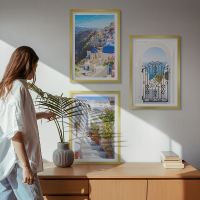 Tavelset ovanför soffa Santorini-arkitekturen i Oia
