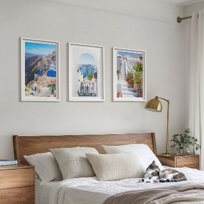 Tavelset ovanför soffa Santorini-arkitekturen i Oia