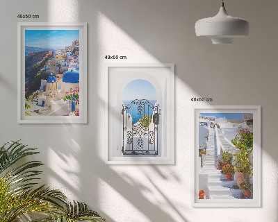 Tavelset ovanför soffa Santorini-arkitekturen i Oia