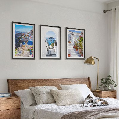 Tavelset ovanför soffa Santorini-arkitekturen i Oia