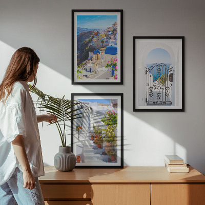 Tavelset ovanför soffa Santorini-arkitekturen i Oia